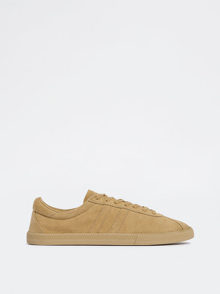 SOLEPLAY Taupe Lace-Up Suede Sneakers