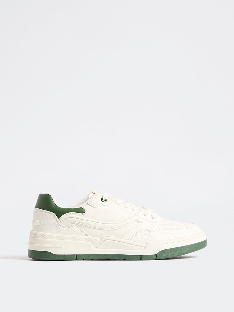 SOLEPLAY White Perforated Lace-Up Sneakers