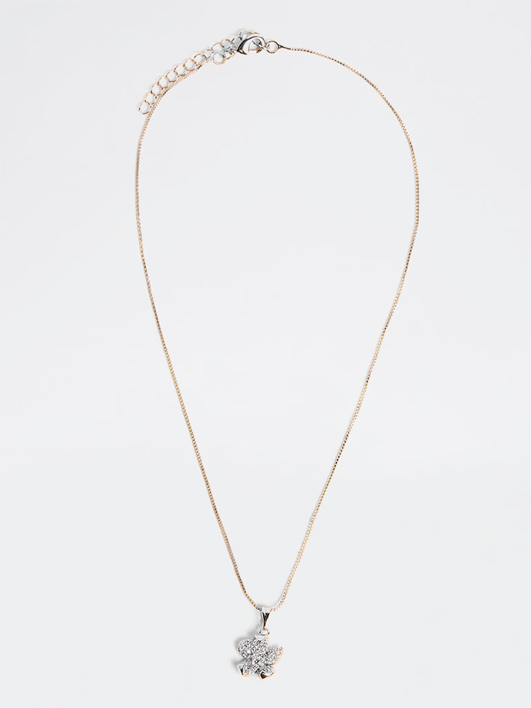 Westside Accessories Gold Floral Pendant Chain Necklace