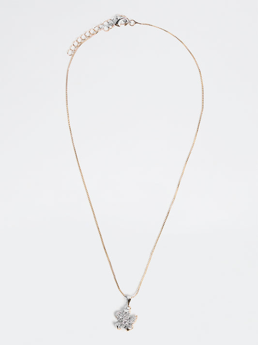 Westside Accessories Gold Floral Pendant Chain Necklace