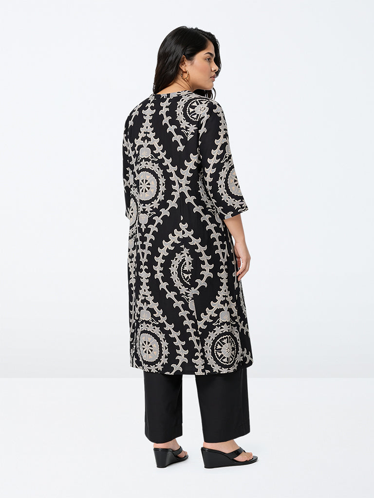 Diza Black Solid Pants