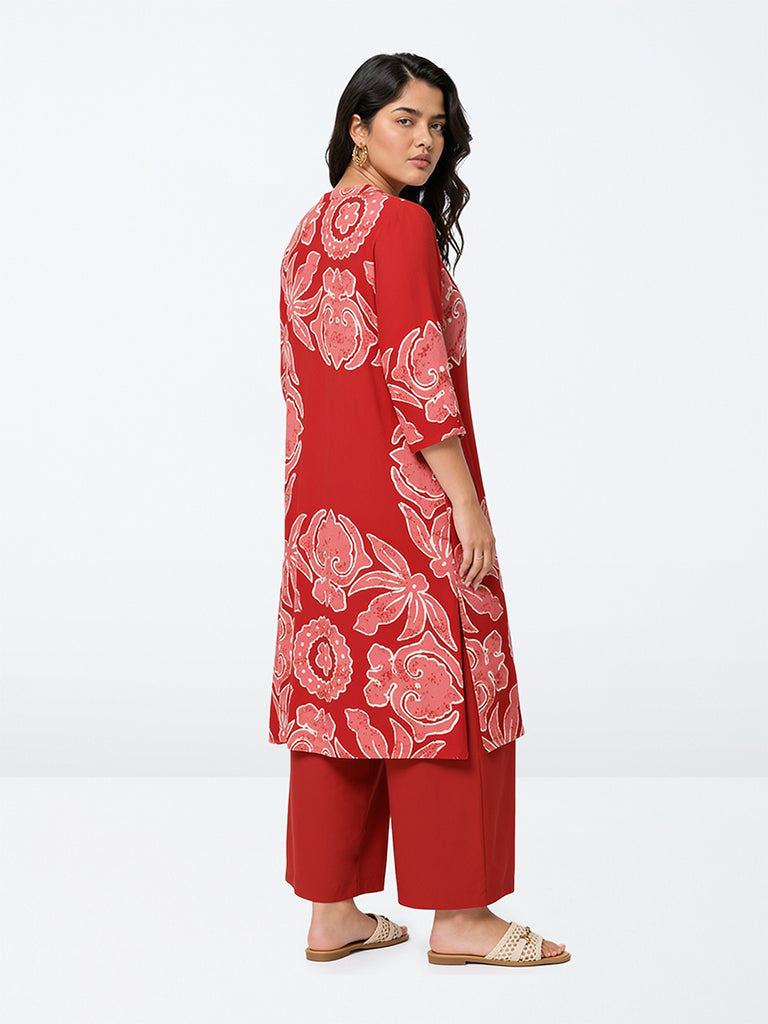Diza Red Solid Pants