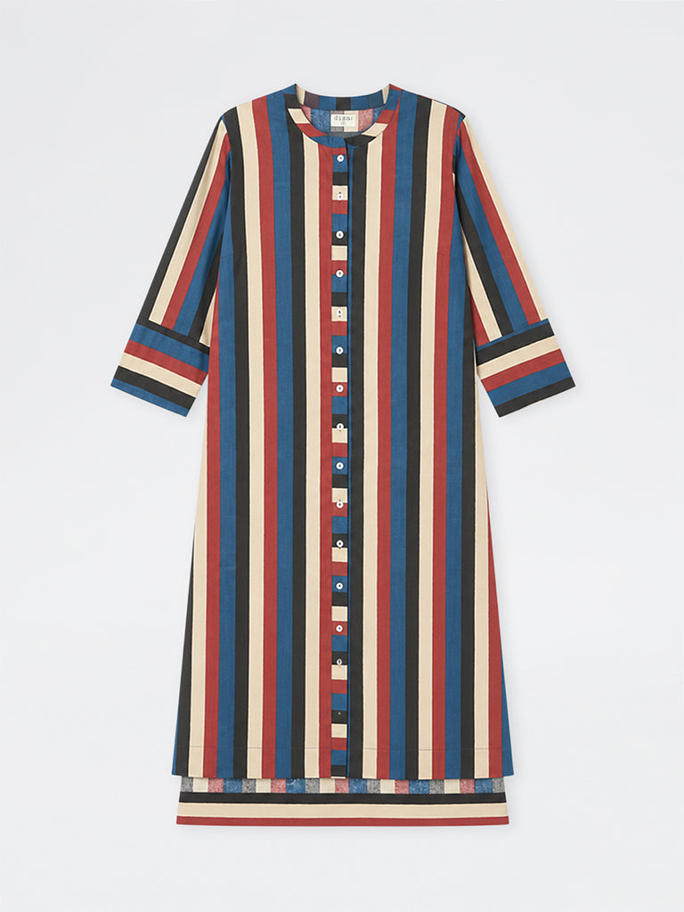Diza Multicolour Striped A-Line Kurta