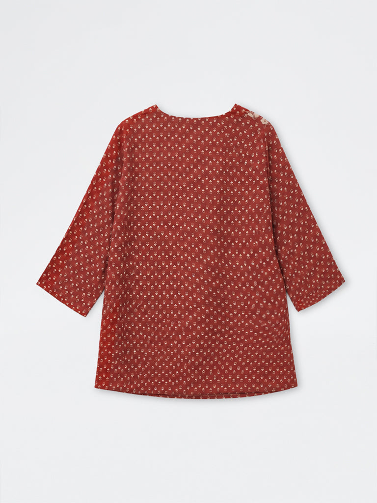 Diza Maroon Floral Printed Tunic