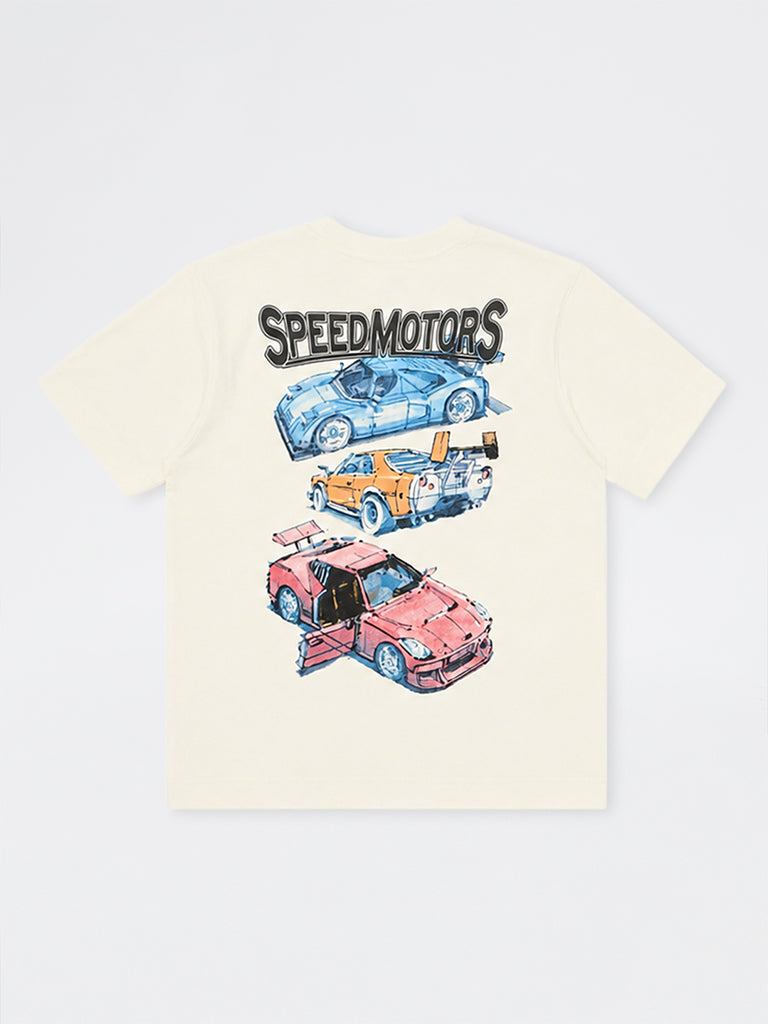 Boys Off-White Graphic Printed Cotton T-Shirt