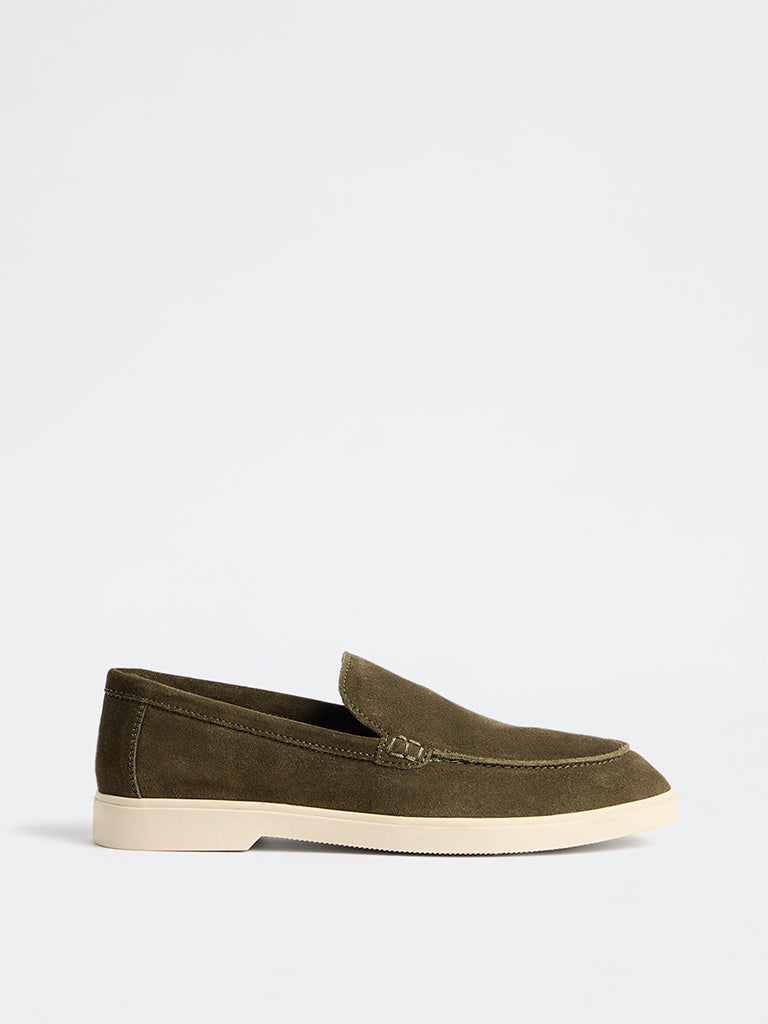 SOLEPLAY Dark Olive Suede Loafers
