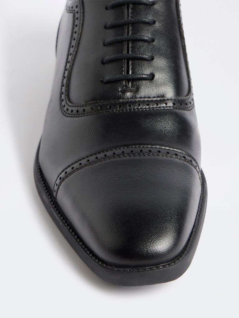 SOLEPLAY Black Solid Oxford Shoes