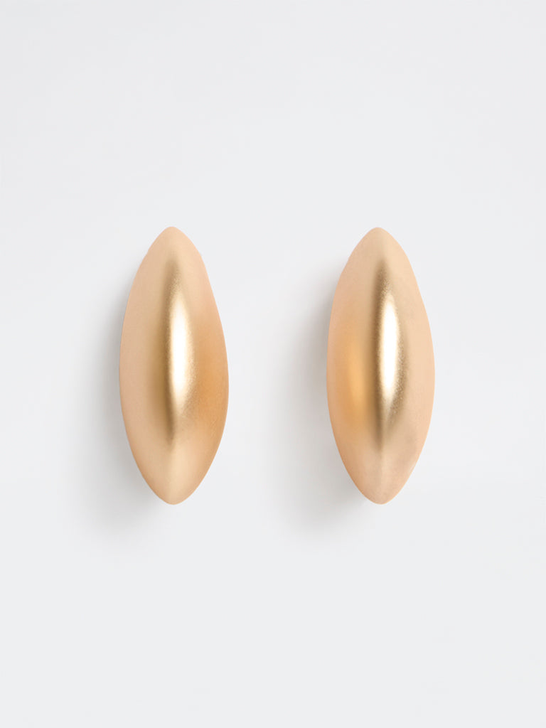 Westside Accessories Gold Statement Puff Hoop Earrings