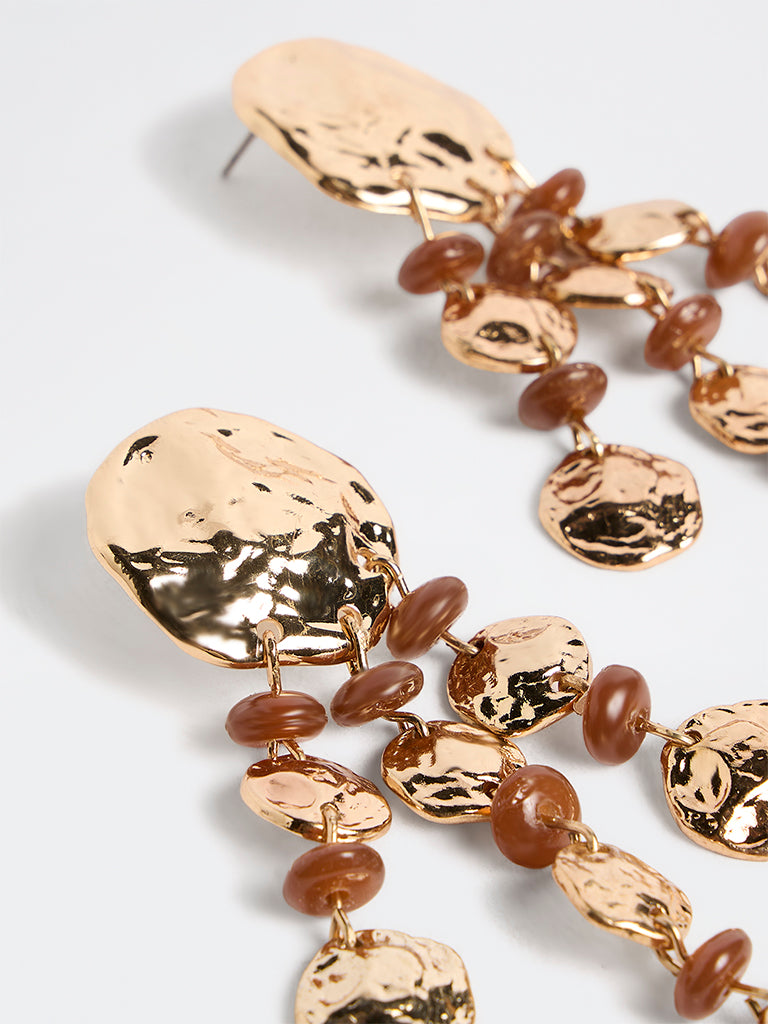 Westside Accessories Gold Statement Dangler Earrings