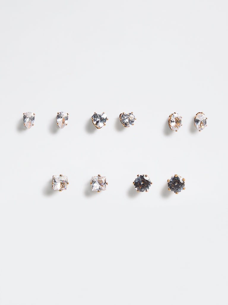 Westside Accessories Gold Stud Earrings - Pack of 5
