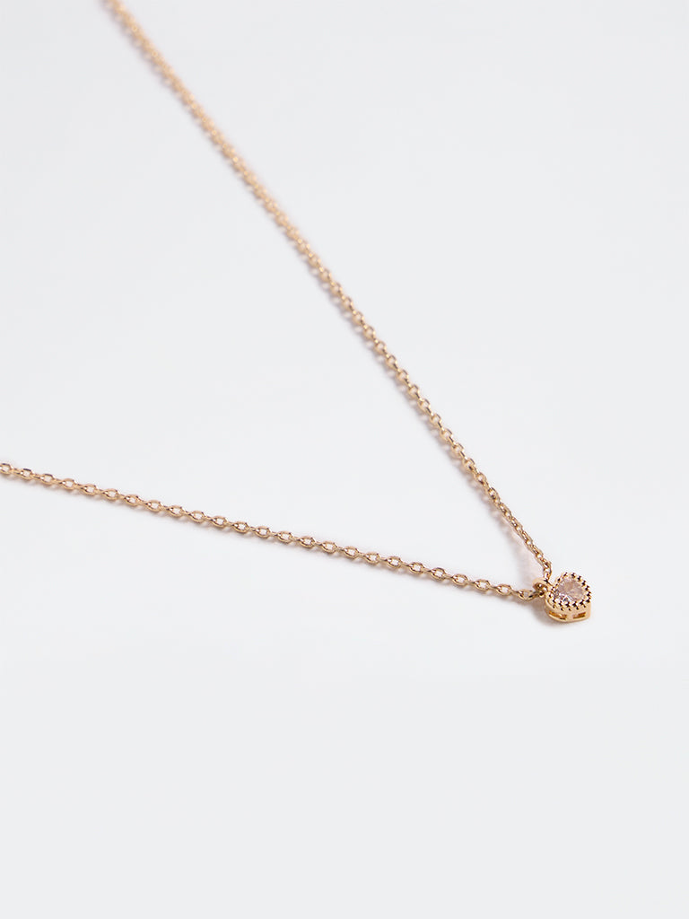 Westside Accessories Gold Heart Pendant Dainty Necklace