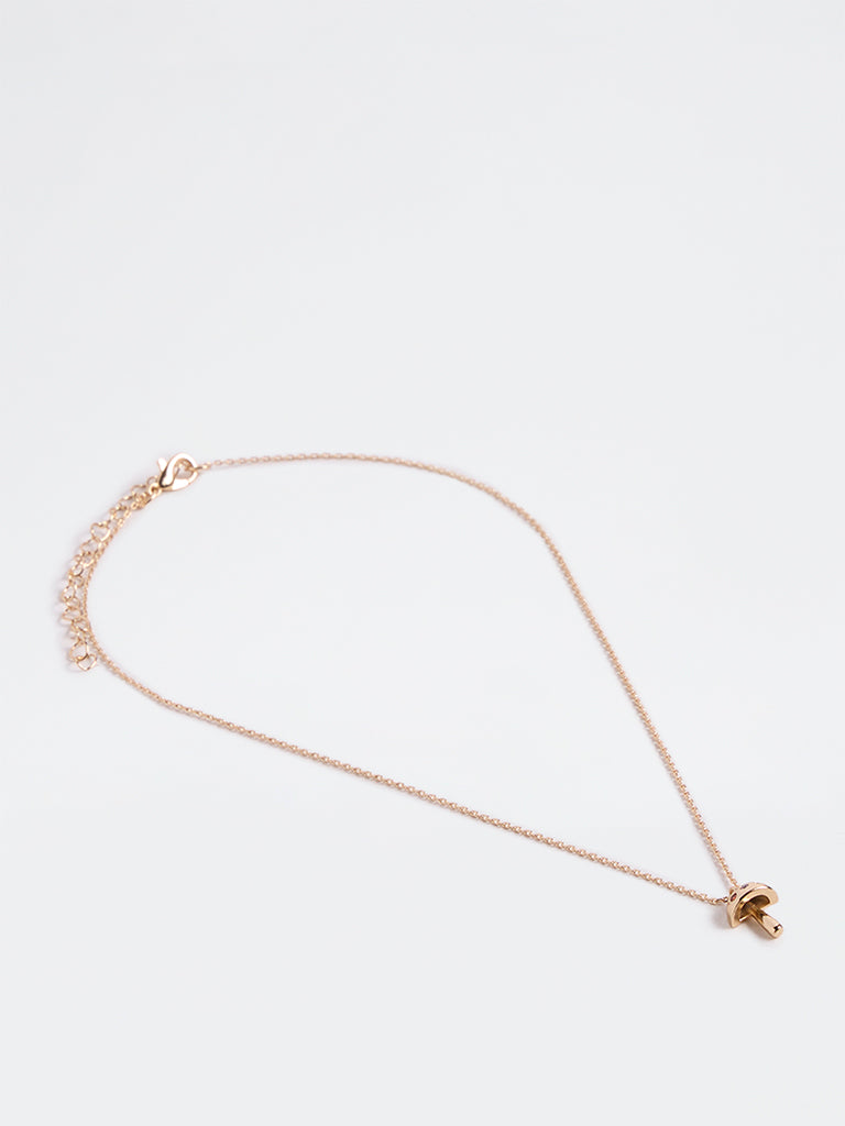 Westside Accessories Gold Mushroom Pendant Chain Necklace