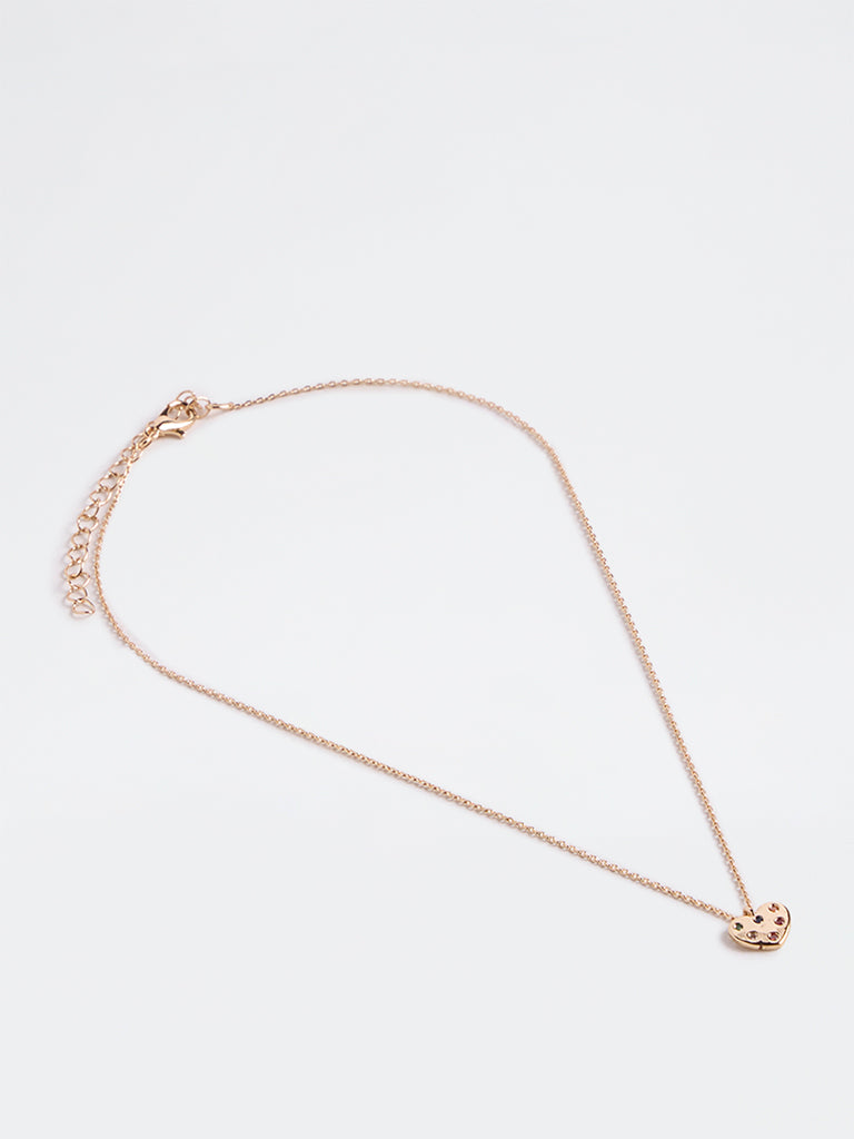 Westside Accessories Gold Heart Pendant Chain Necklace