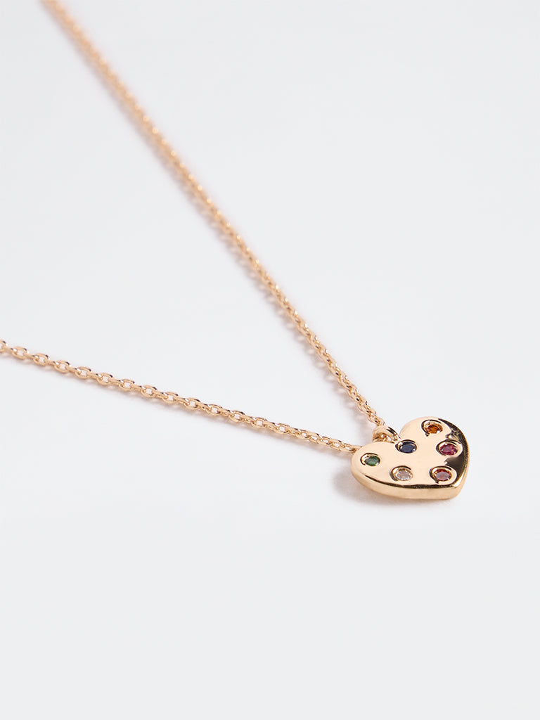 Westside Accessories Gold Heart Pendant Chain Necklace