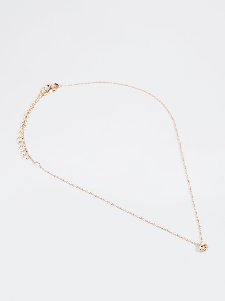 Westside Accessories Gold Floral Pendant Chain Necklace