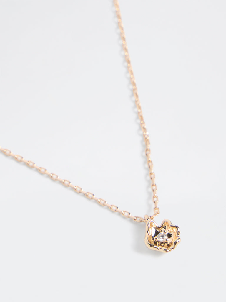 Westside Accessories Gold Floral Pendant Chain Necklace