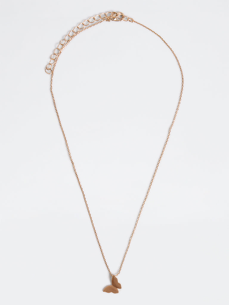 Westside Accessories Gold Butterfly Pendant Chain Necklace