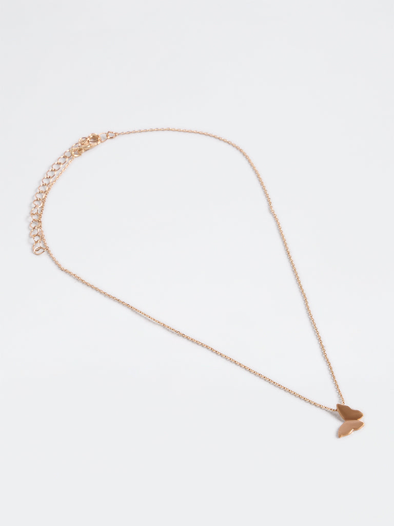 Westside Accessories Gold Butterfly Pendant Chain Necklace
