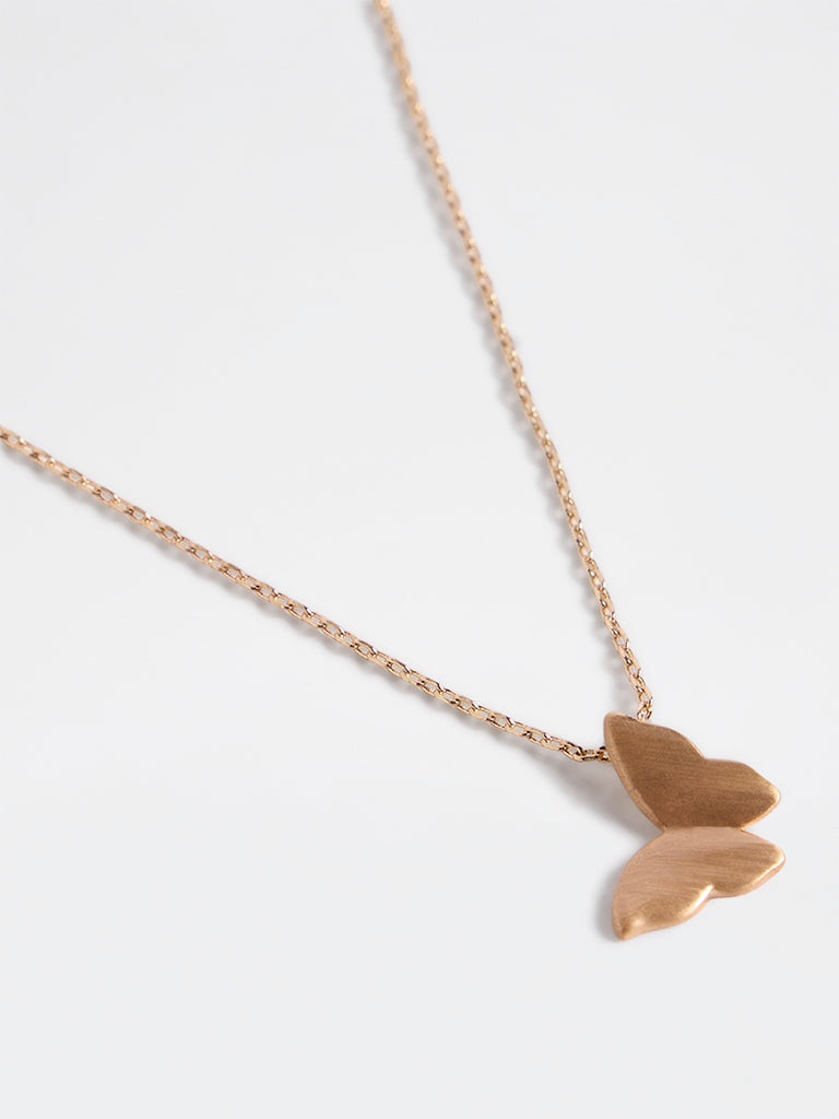 Westside Accessories Gold Butterfly Pendant Chain Necklace