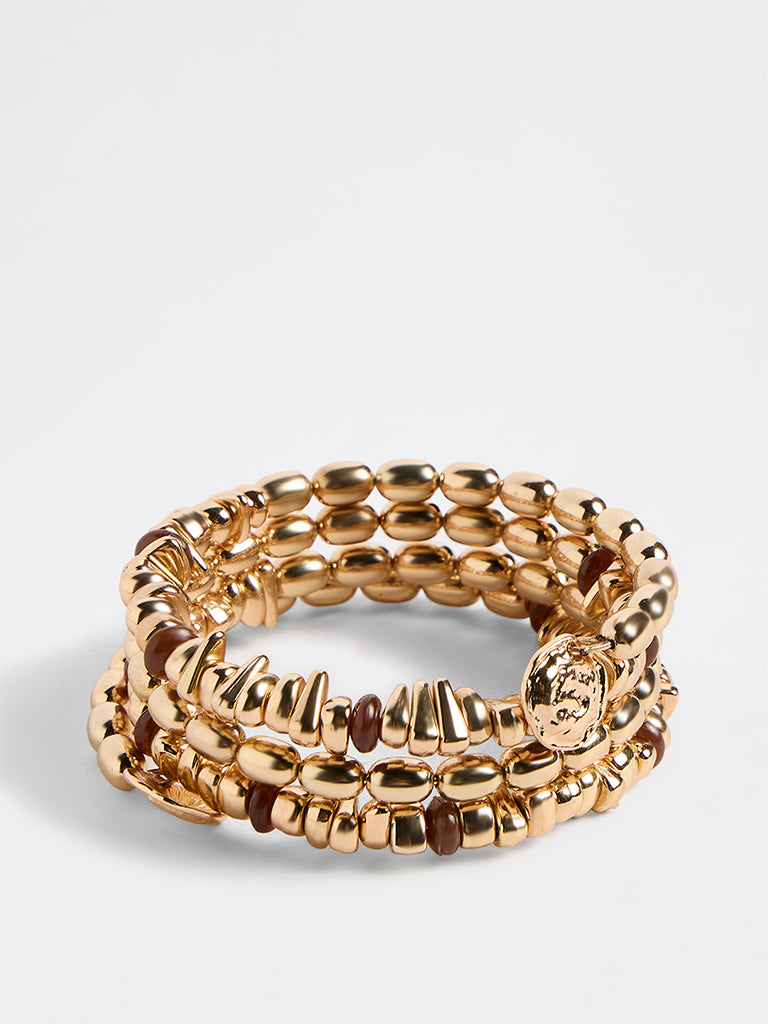 Westside Accessories Gold Statement Coiled Bracelet