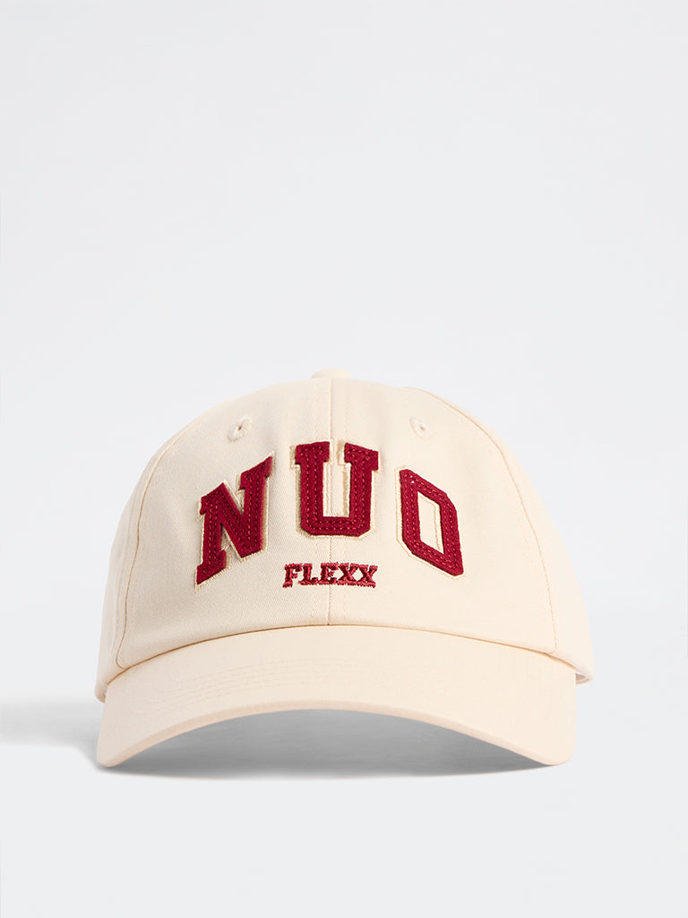 Westside Accessories Cream Text Embroidered Cap