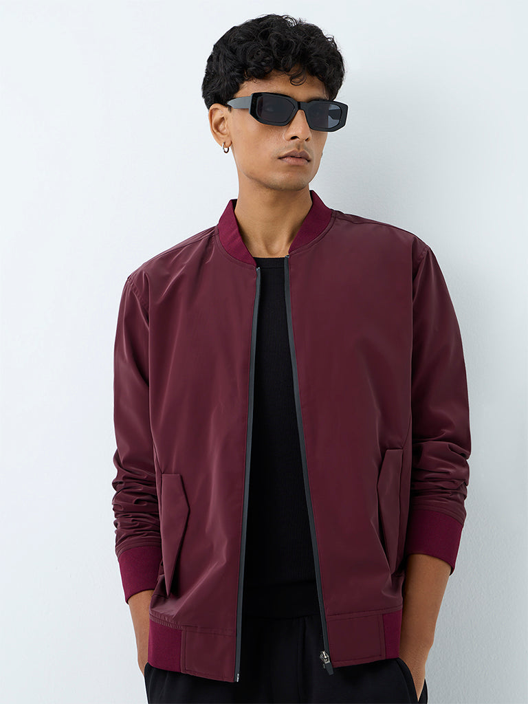 Nuoflexx Wine Relaxed-Fit Bomber Jacket