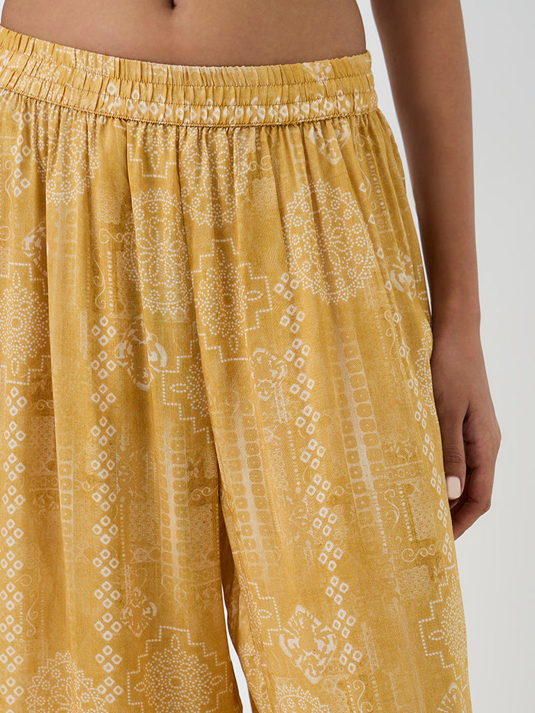 Zuba Yellow Printed Pants
