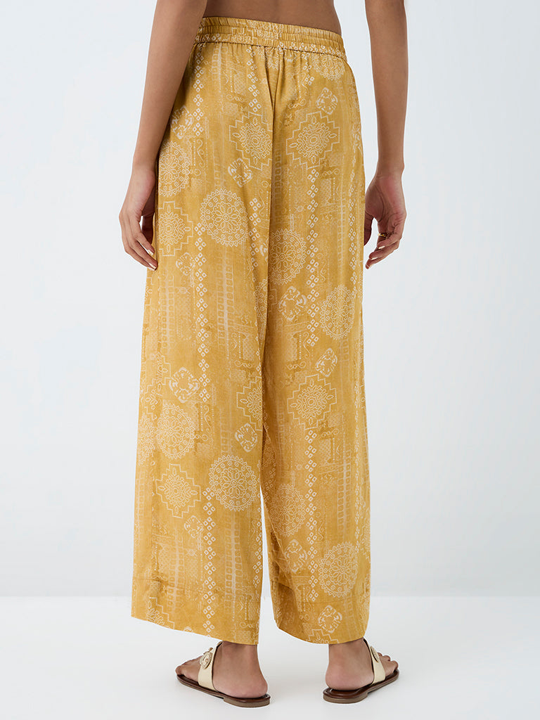 Zuba Yellow Printed Pants