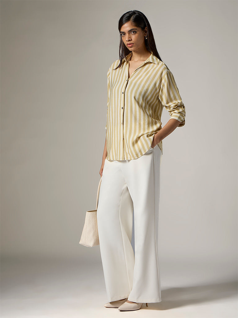Wardrobe Lime Striped Shirt