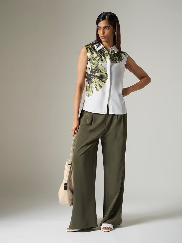 Wardrobe Ivory Foliage Printed Blouse