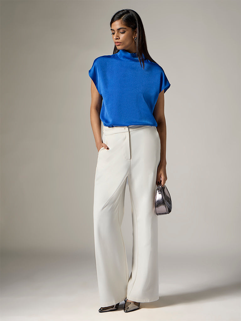 Wardrobe Blue Satin Top