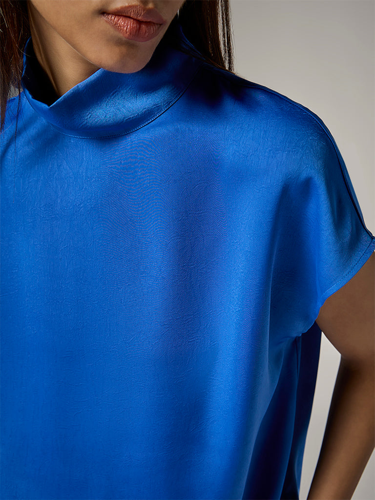 Wardrobe Blue Satin Top