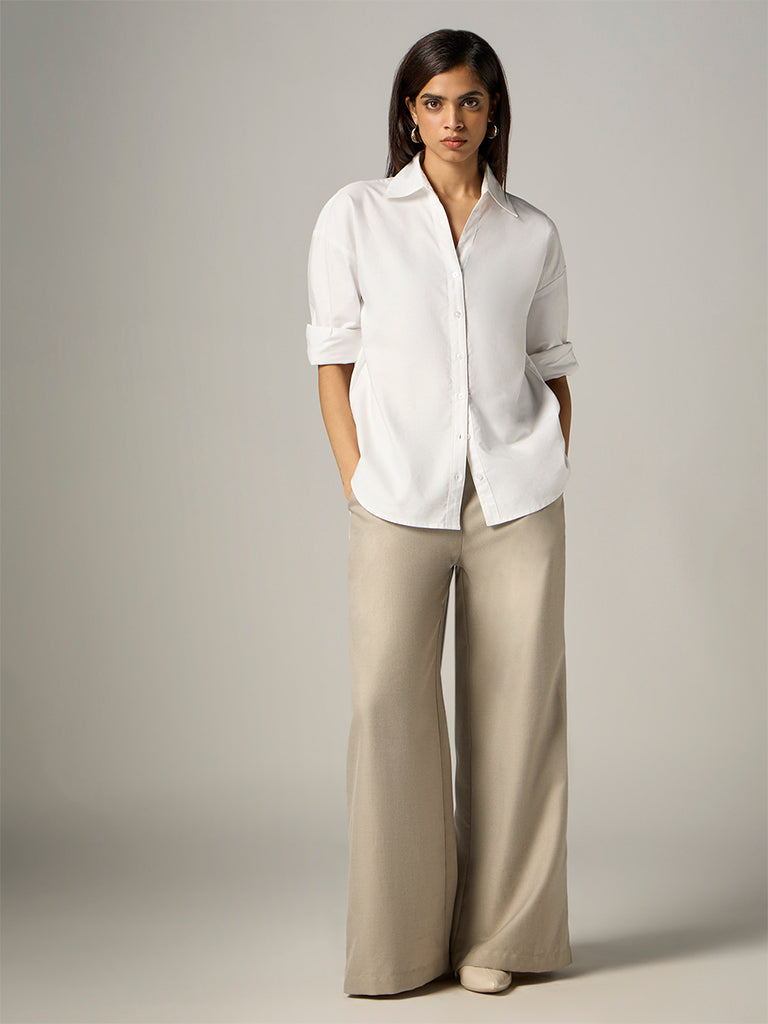 Wardrobe Light Grey High-Rise Pants
