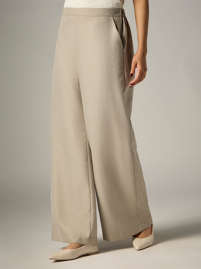 Wardrobe Light Grey High-Rise Pants