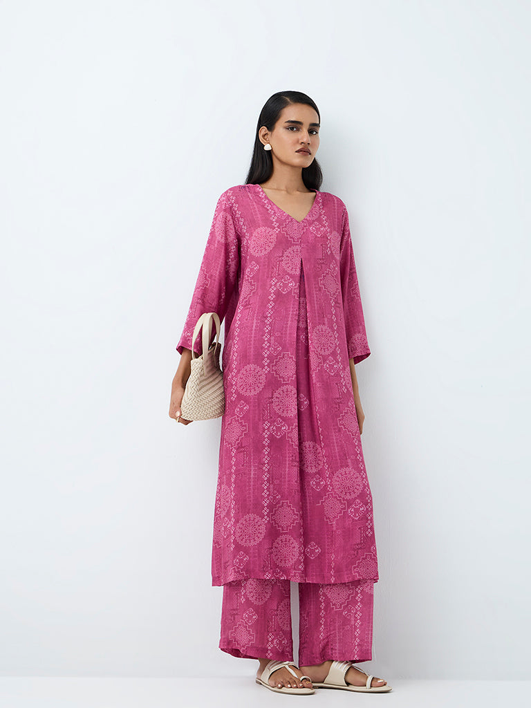 Zuba Pink Printed Pants