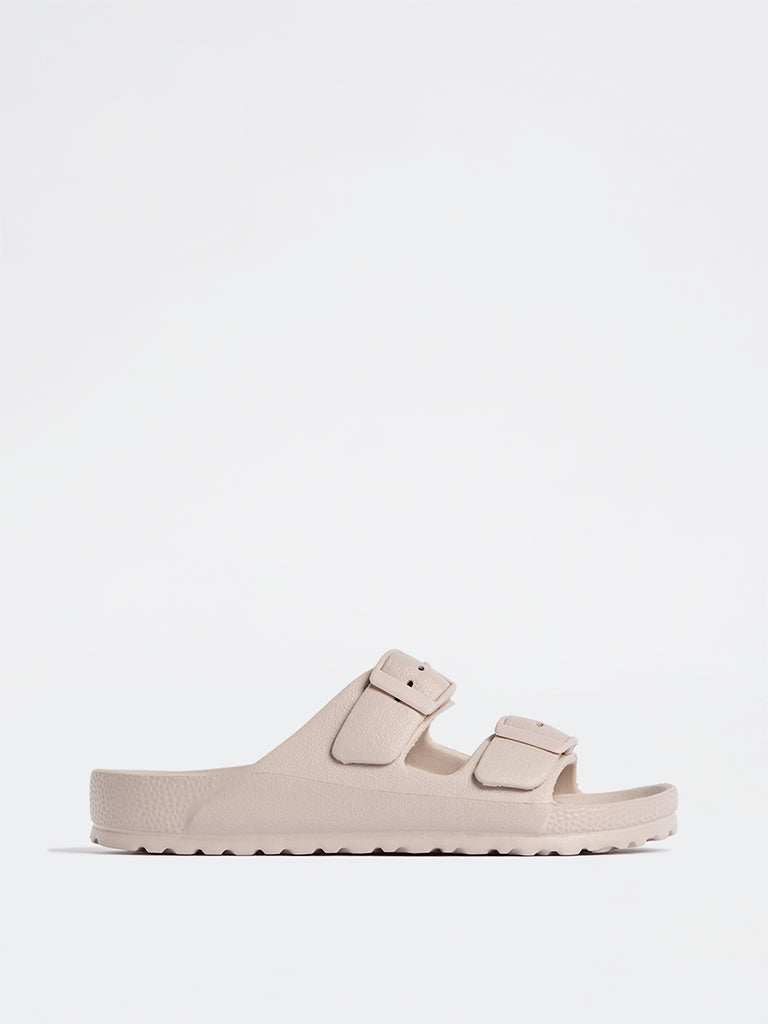 LUNA BLU Light Beige Dual-Strap Sandals