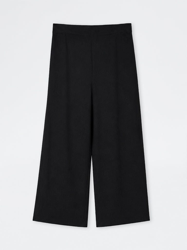 Diza Black Solid Pants