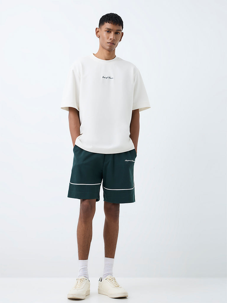 Nuoflexx Off-White Travel-Inspired Regular-Fit Cotton-Blend T-Shirt