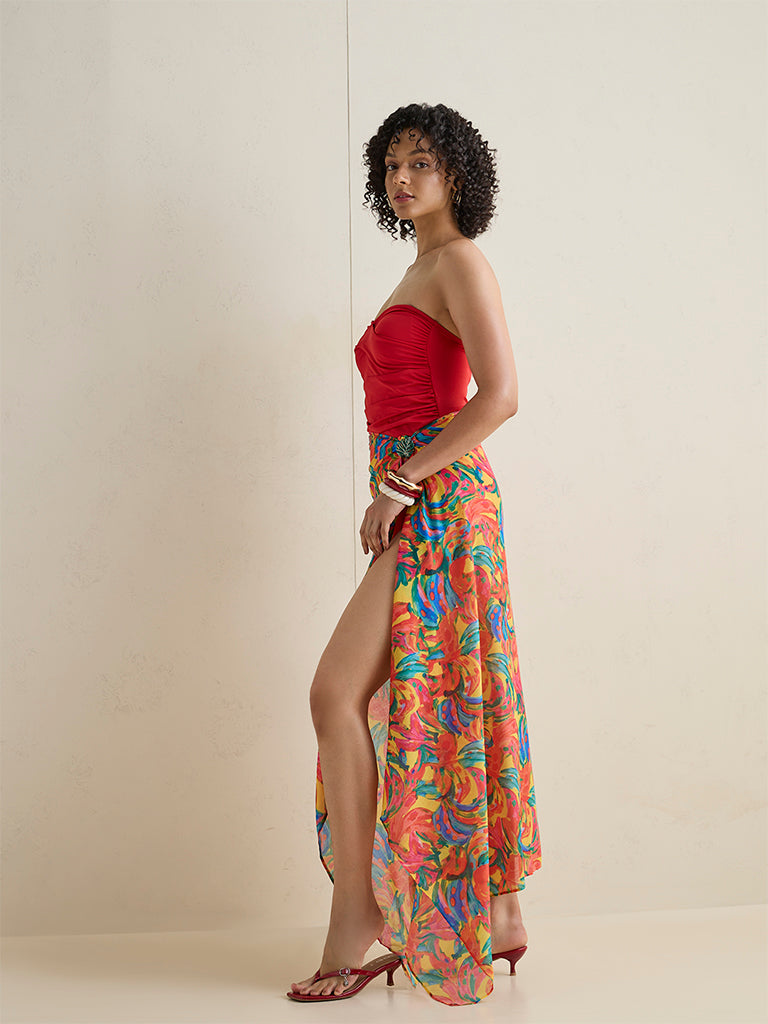 Wunderlove Swimwear Multicolour Printed Sarong