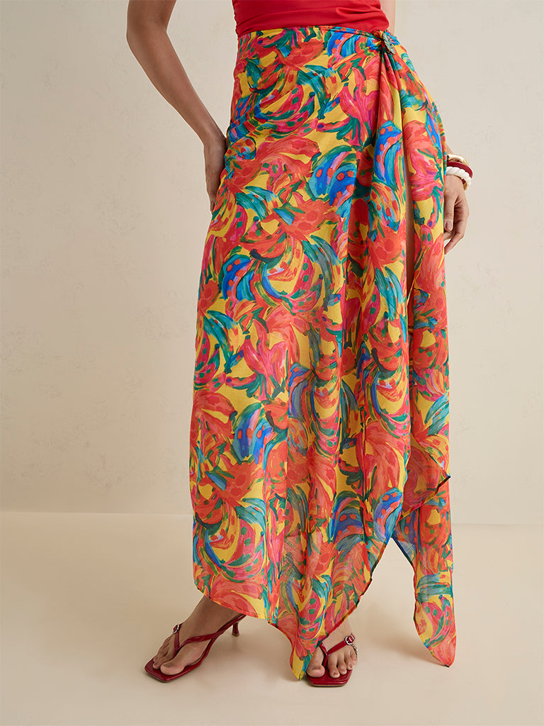Wunderlove Swimwear Multicolour Printed Sarong