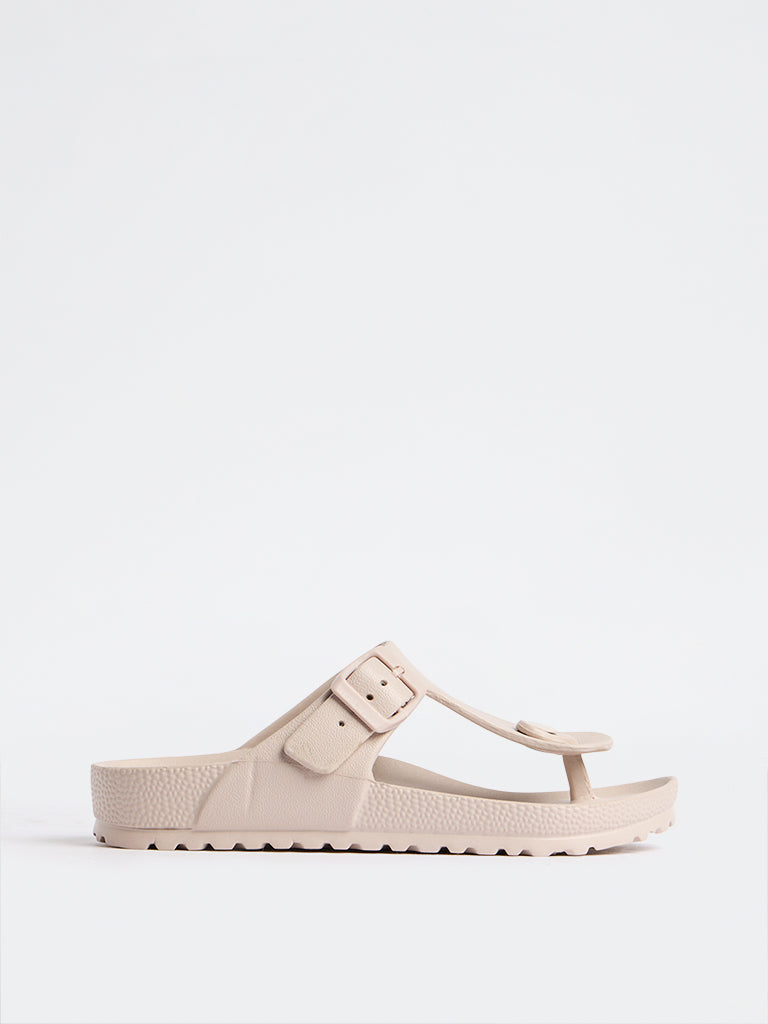 LUNA BLU Light Pink Thong-Strap Slip-On Sandals