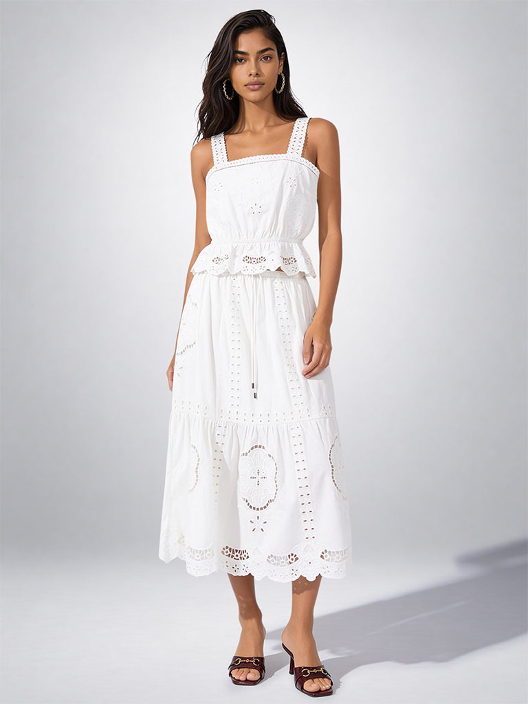 Broderie Anglaise Cotton Skirt