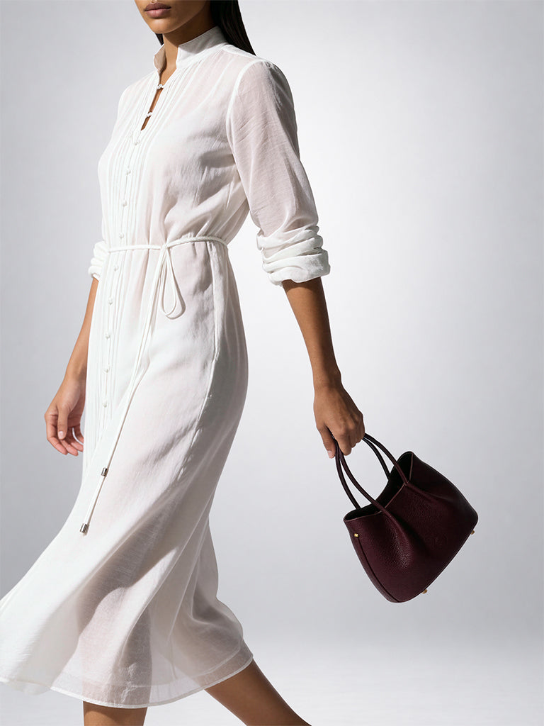 Sheer Pintucked Dress