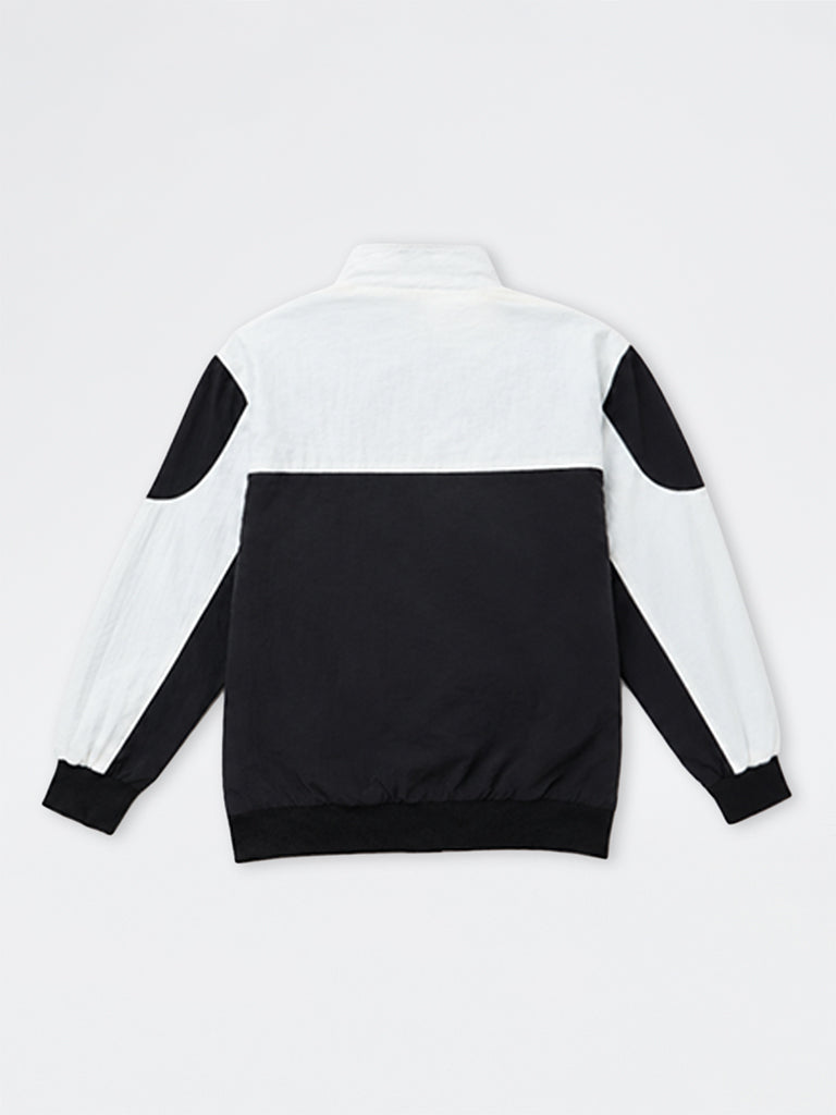 Girls Black Colour-Blocked Jacket
