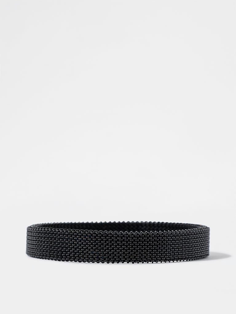 Unisex Black Mesh Spring Bracelet