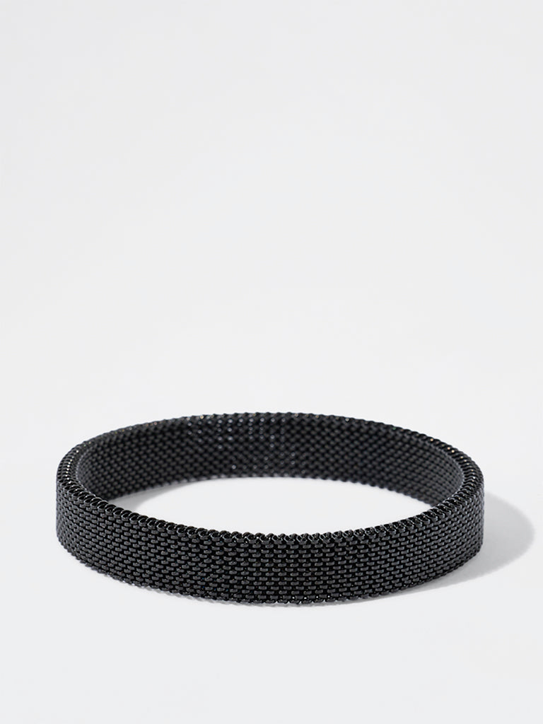 Unisex Black Mesh Spring Bracelet