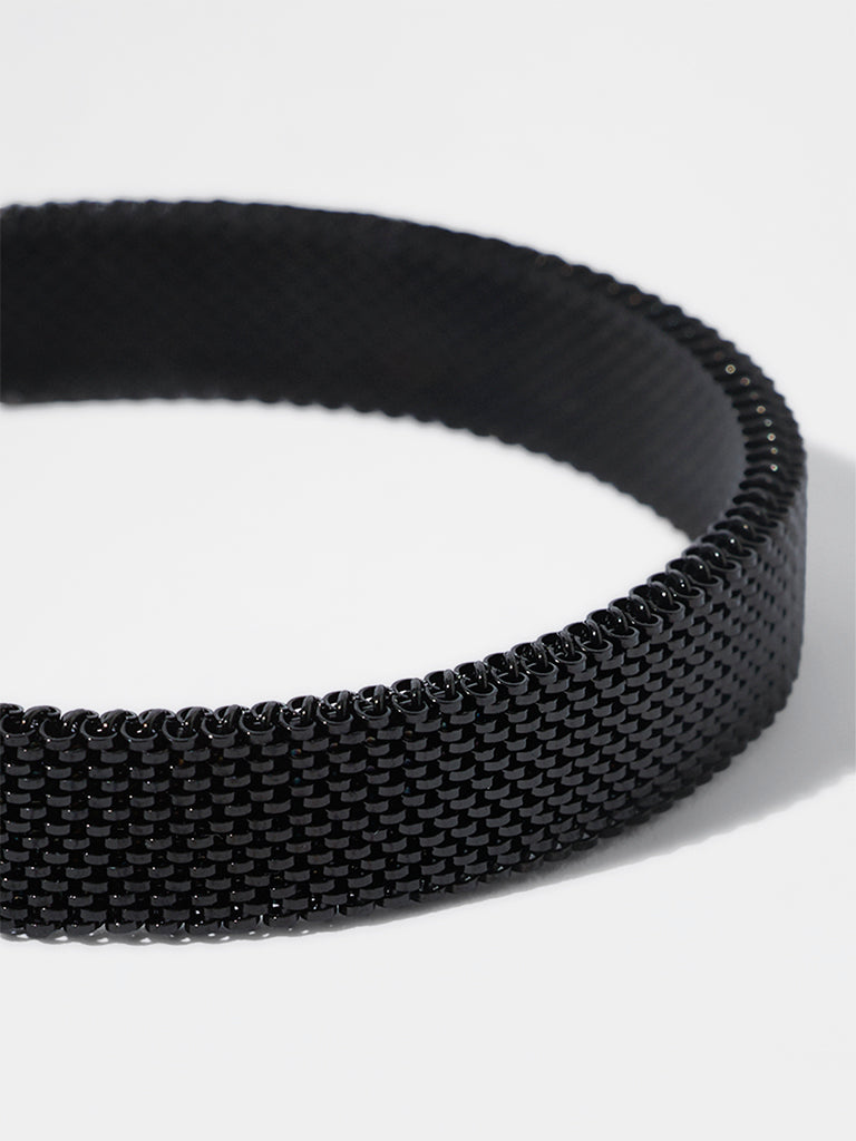 Unisex Black Mesh Spring Bracelet