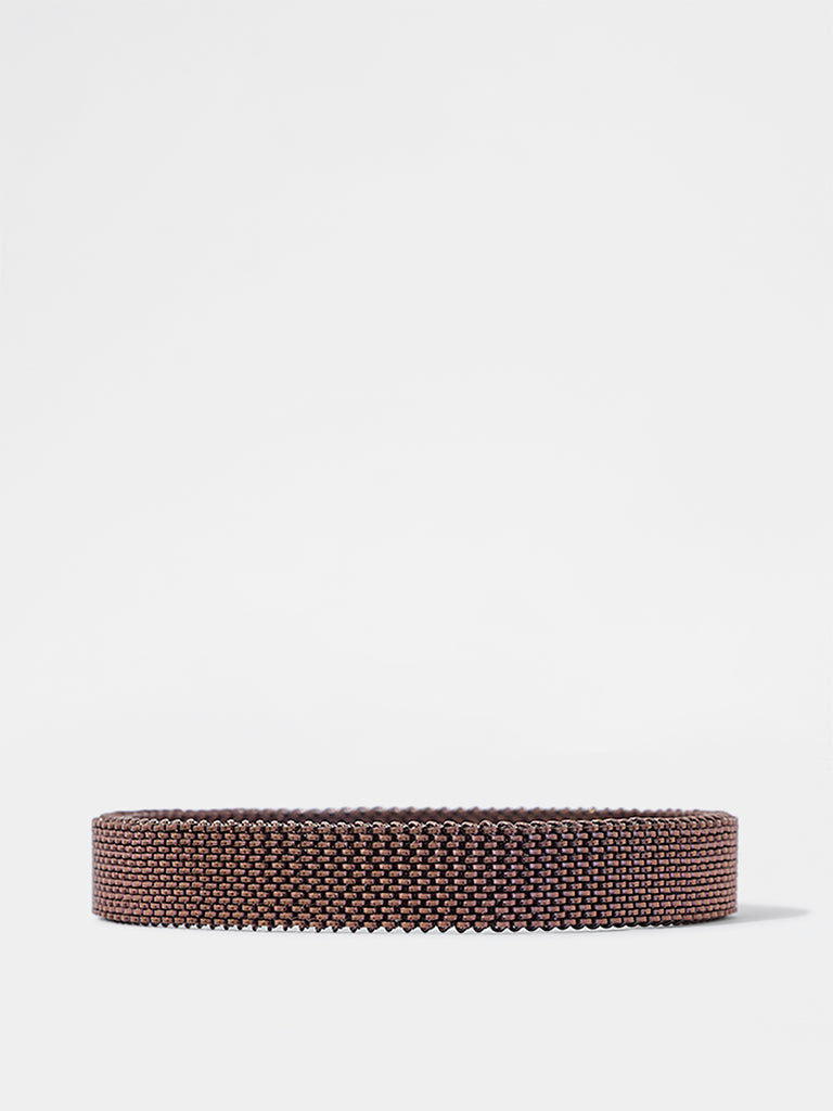 Unisex Brown Mesh Spring Bracelet