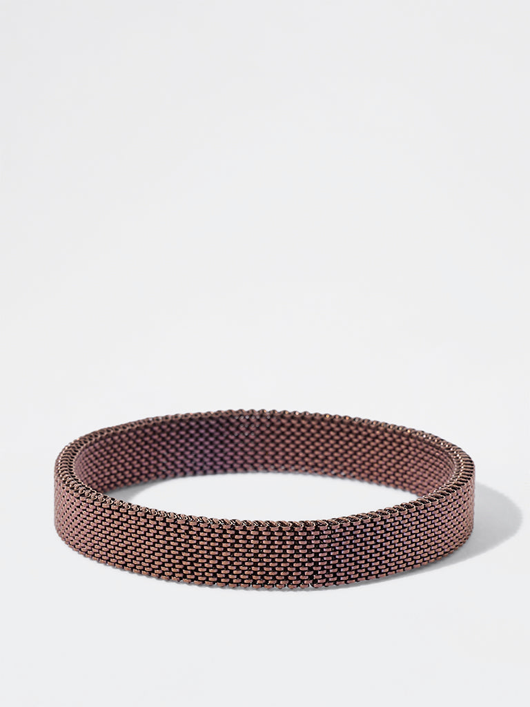 Unisex Brown Mesh Spring Bracelet