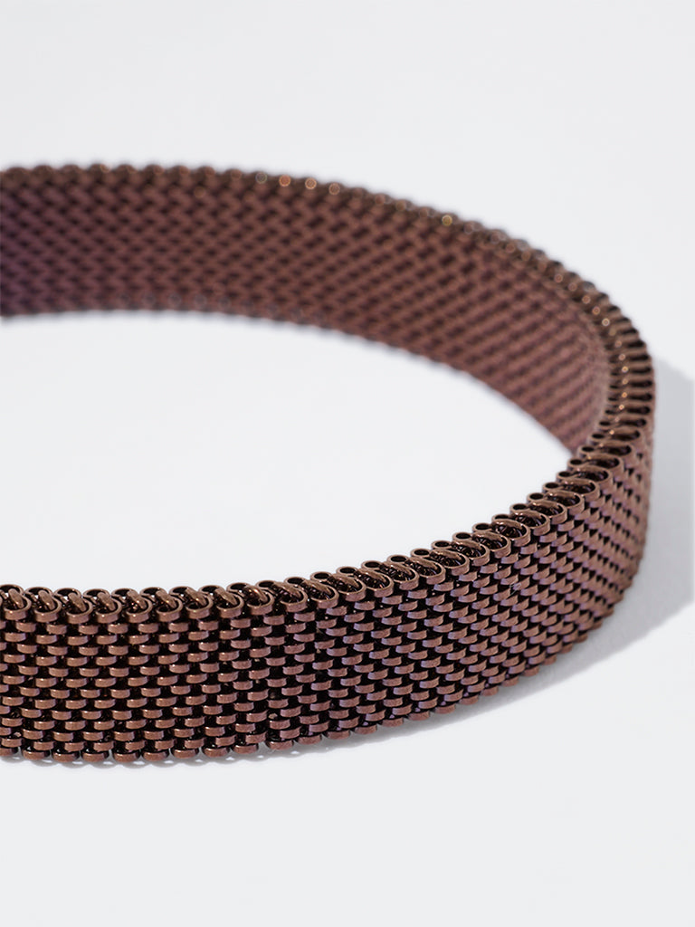 Unisex Brown Mesh Spring Bracelet